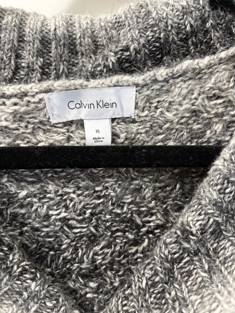 Calvin Klein Gray Ombre Shawl-Collar Zip Cozy Women's Sweater - Picture 2 of 5